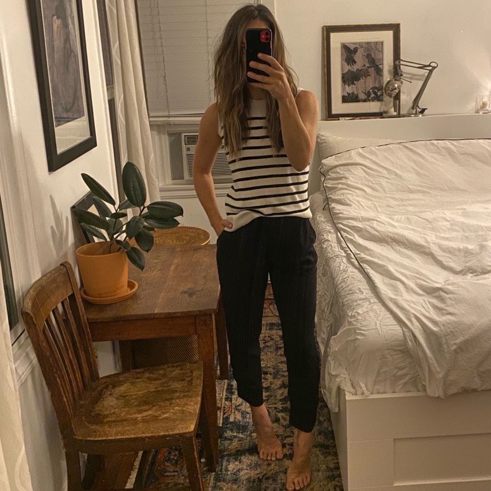 Sleeveless Striped Sweater